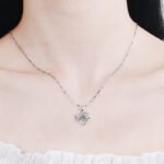 S925 Sterling Silver Heart Pendant Necklace with Moissanite, Short Choker, Factory Direct Wholesale
