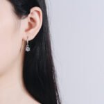S925 Sterling Silver Ear Hooks Women Six-Prong Moissanite Earrings Plated Gold Factory Direct Wholesale