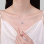 S925 Sterling Silver Moissanite Necklace for Women, Minimalist Square Pendant, Collarbone Chain, Daily Versatile