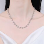 S925 Sterling Silver Necklace Women Starry Sky Full Moissanite Choker Chain