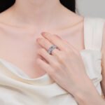 S925 Sterling Silver Moissanite Ring for Women, Rectangular Beveled 1 Carat, Light Luxury Festive Gift