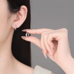 S925 Silver Moissanite Earrings with Knot Design, Fashionable Ear Accessories