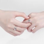 S925 Sterling Silver Korean Style Open Ring Moissanite Diamond Couple Ring Factory