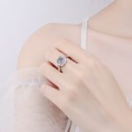 S925 Silver Square Wrap Women's Ring 1 Carat Moissanite Ring Fashionable Ring