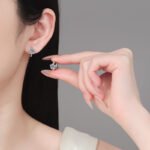 S925 Sterling Silver Moissanite Star Earrings for Women, Elegant and Cute, Simple and Fresh