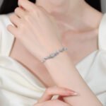 S925 Sterling Silver Full Moissanite Butterfly Bracelet for Women, Luxury, Exquisite, Simple Daily Wear