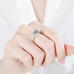 925 Silver Ring for Women Moissanite Ring Heart Ring Angel Kiss