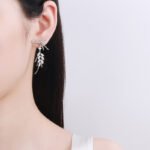 S925 Sterling Silver Moissanite Butterfly Bow Earrings for Women Factory Direct Wholesale