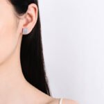 S925 Sterling Silver Moissanite Stud Earrings for Women, Rose Gold Tone, Factory Direct Wholesale