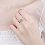 S925 Sterling Silver Ring for Women, Moissanite Ring with Heart Flower Basket, Everyday Fashionable Gift for Girlfriend
