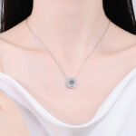 S925 Sterling Silver Necklace for Women, Double Circle Moissanite Choker Chain, Factory Direct Wholesale