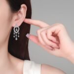 S925 Sterling Silver Moissanite Earrings for Women, Tassel Drop Earrings, Exquisite and Luxurious