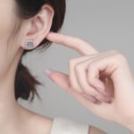 S925 Sterling Silver Moissanite Star Hollow Four-Prong Earrings for Women, Ins Style Holiday Gift