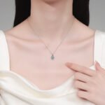S925 Sterling Silver Moissanite Necklace, Heart Pendant, Sweet and Elegant Light Luxury Jewelry