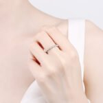 S925 Sterling Silver Moissanite Eternity Band Ring Engagement Gift