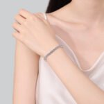 S925 Sterling Silver Moissanite Bracelet for Women, Bubble Design, Light Luxury, Versatile Daily Wear