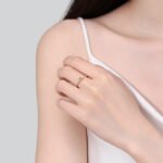 S925 Sterling Silver Moissanite Women's Ring Champagne Gold Ice Cube Style Minimalist Ins Style