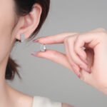 S925 Sterling Silver Moissanite Stud Earrings for Women Classic Hoop Style Elegant Daily Accessories
