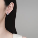 S925 Sterling Silver Moissanite Stud Earrings for Women U-Shaped Buckle Fashion High-End Everyday Versatile