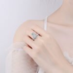 S925 Silver Ring for Women Fashion Moissanite Engagement Ring