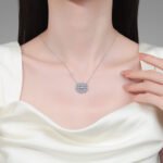 S925 Sterling Silver Moissanite Necklace for Women, Rectangular Beveled Oval Pendant, Exquisite and Fashionable Jewelry