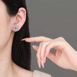 S925 Sterling Silver Moissanite Earrings for Women Sunflower Full Set Vintage Elegant