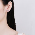 S925 Sterling Silver Stud Earrings with Rectangular Step Cut Moissanite