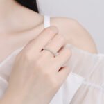 S925 Silver Ring for Women 1.5mm Full Circle Moissanite Eternity Band