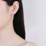 S925 Sterling Silver Elegant V-Shape Moissanite Earrings