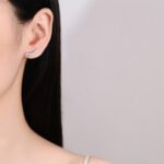 S925 Silver Moissanite Stud Earrings for Women, Cute Rabbit Earrings, Sweet and Simple