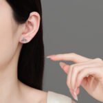 S925 Sterling Silver Crown Moissanite Earrings for Women, French Vintage Style, Daily Wear