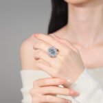S925 Sterling Silver Moissanite Ring for Women, Oval Cut, Exaggerated Luxury Style, European and American Fashion