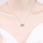 925 Silver Korean Fashion Women's Evil Eye Moissanite Pendant Necklace
