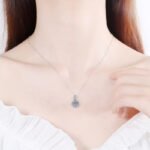 S925 Sterling Silver Collarbone Necklace for Women, Korean Style Round Moissanite Pendant, Simple Daily Versatile