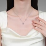 S925 Sterling Silver Moissanite Necklace for Women, Four-Leaf Clover Pendant, Simple and Elegant Daily Gift