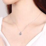 S925 Sterling Silver Necklace with 30-Point Moissanite Pendant, Clavicle Chain, Dangle Charm, Factory Direct