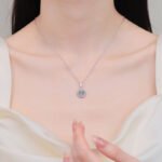 S925 Sterling Silver Moissanite Necklace for Women Heart Swirl Pendant Ins Style Elegant Collarbone Chain