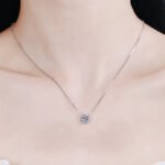 Classic Bull Head Pendant Necklace in 925 Silver with 1 Carat Moissanite, Simple Style for Women