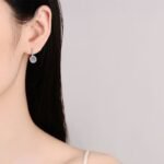 S925 Sterling Silver Earrings Round Moissanite Stud Earrings Simple Women's Jewelry Wedding Gift
