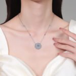 S925 Sterling Silver Moissanite Sunflower Necklace for Women, Exaggerated Pendant, Fashionable Choker
