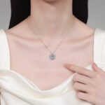 S925 Sterling Silver Moissanite Pendant Necklace for Women, Pentagon Pendant, Fashionable Trendy Choker