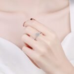 S925 Silver Ring for Women with Micro-Setting, Irregular Four-Prong, 1 Carat Princess Cut Moissanite