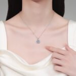 S925 Sterling Silver Moissanite Necklace for Women, Rectangular Pendant, Minimalist High-End Light Luxury Versatile Clavicle Chain