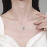 S925 Sterling Silver Moissanite Necklace for Women Hexagonal Pendant Trendy Fashion Daily Versatile Holiday Gift