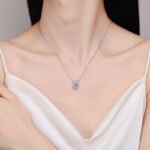 S925 Sterling Silver Moissanite Necklace Sweet Rabbit Ear Pendant Minimalist Daily Commute Simple High-End Design