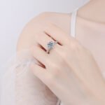 S925 Silver Ring for Women 1 Carat Moissanite Ring Korean Style Flower