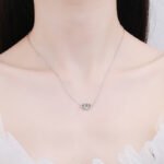 S925 Silver Angel Eye Moissanite Micro Pave Necklace