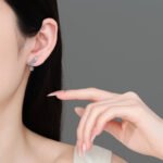 S925 Sterling Silver Moissanite Stud Earrings for Women, Small Wing Design, Minimalist Elegant Style