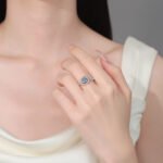 S925 Sterling Silver Moissanite Ring for Women, Twisted Wave Band, Light Luxury Fashion Jewelry