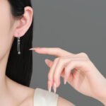 S925 Sterling Silver Moissanite Stud Earrings for Women, Waterdrop Long Tassel Dangle Earrings, Vintage High-End Fashion